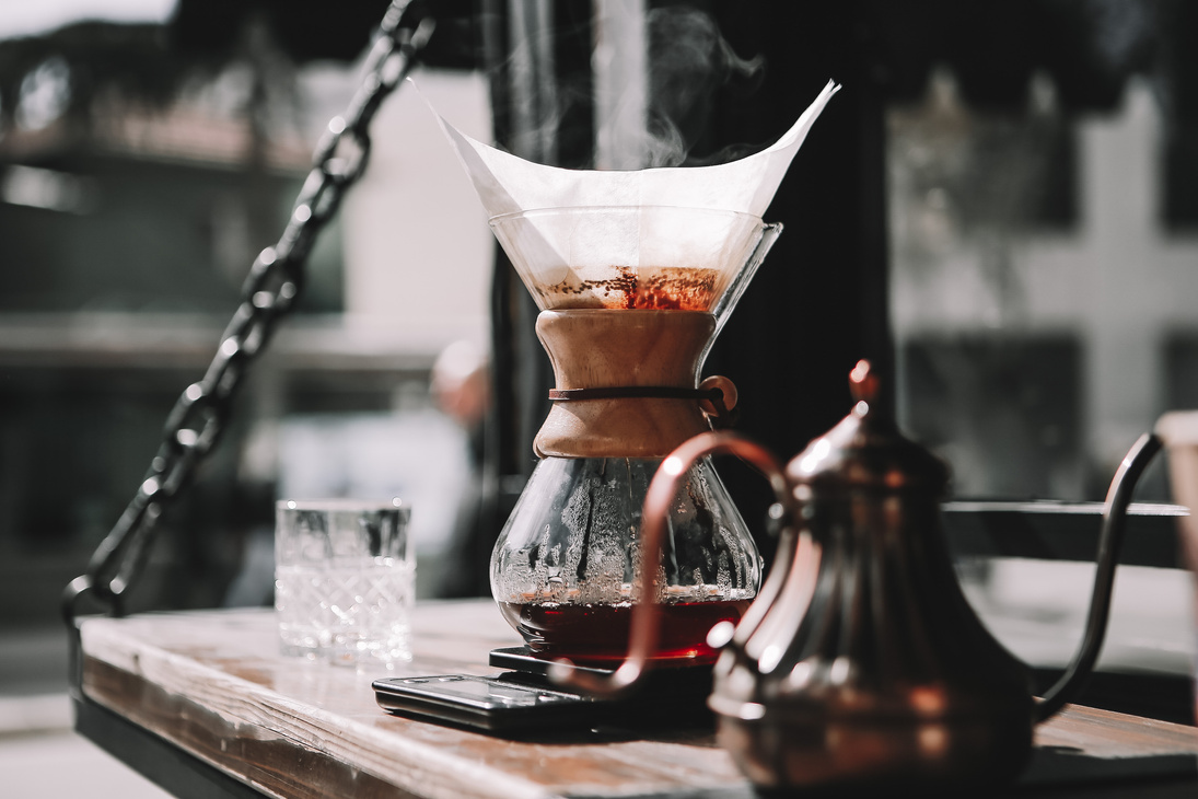  A Close-Up Shot of a Pour Over Coffee being Brewed